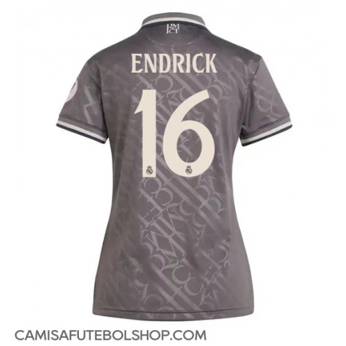 Camisa de time de futebol Real Madrid Endrick #16 Replicas 3º Equipamento Feminina 2024-25 Manga Curta